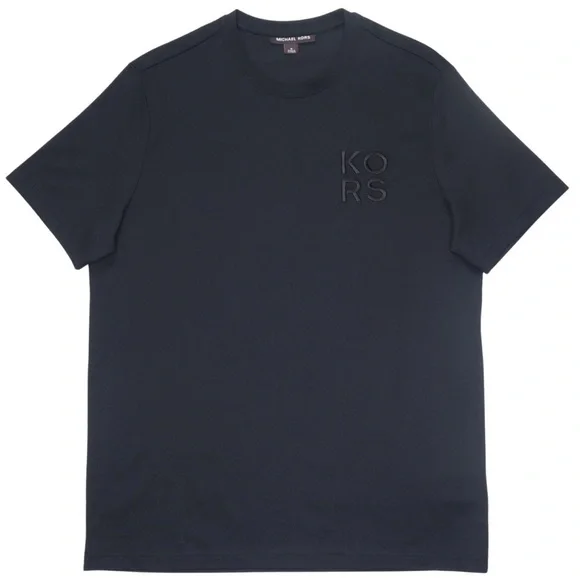 Michael Kors T-shirt Mens Size Medium Embroidered Logo Black Short Sleeve - Picture 2 of 12